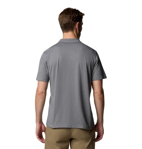 Columbia Men's Thistletown Hills Pocket Polo + Summer Casual Wear + Office Lovers + Breathable Moisture Wicking + Regula