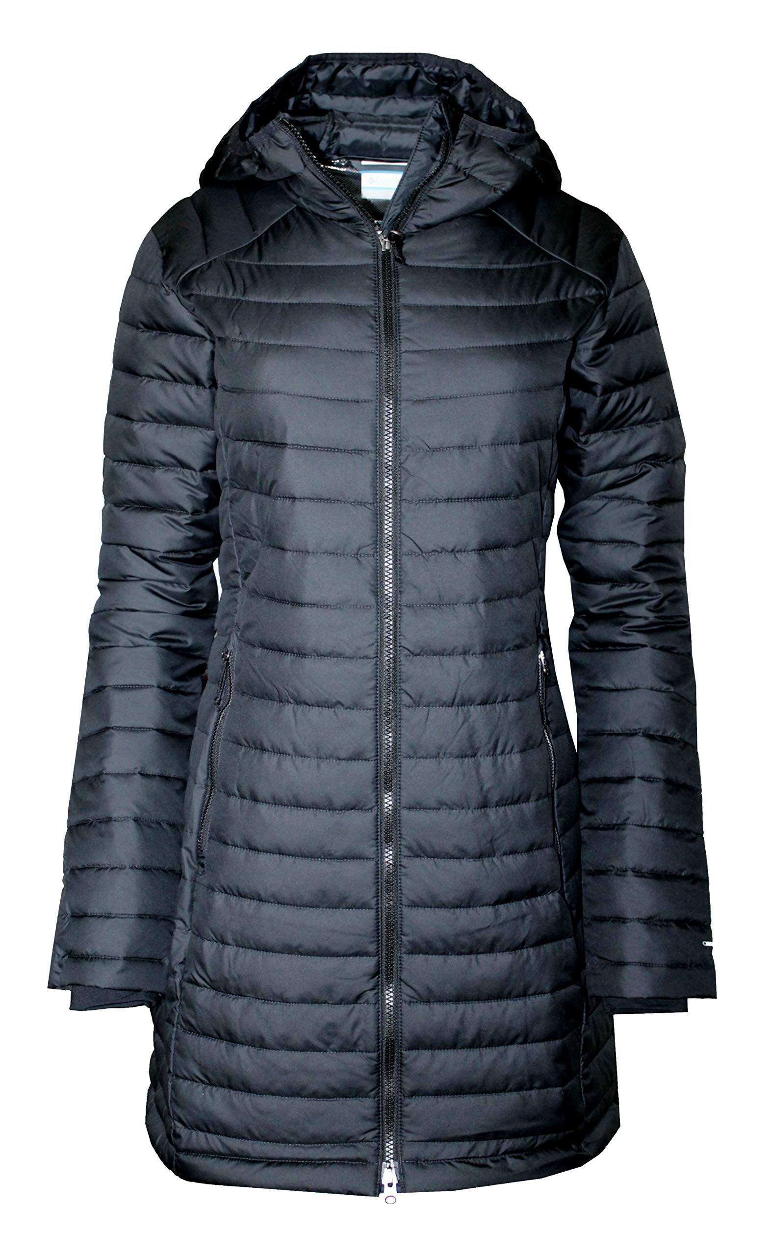 Columbia Women's White Mid Omni Heat Long Hooded Light Jacket Coat Puffer Plus Size